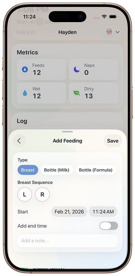 Nuggetracker feeding screen